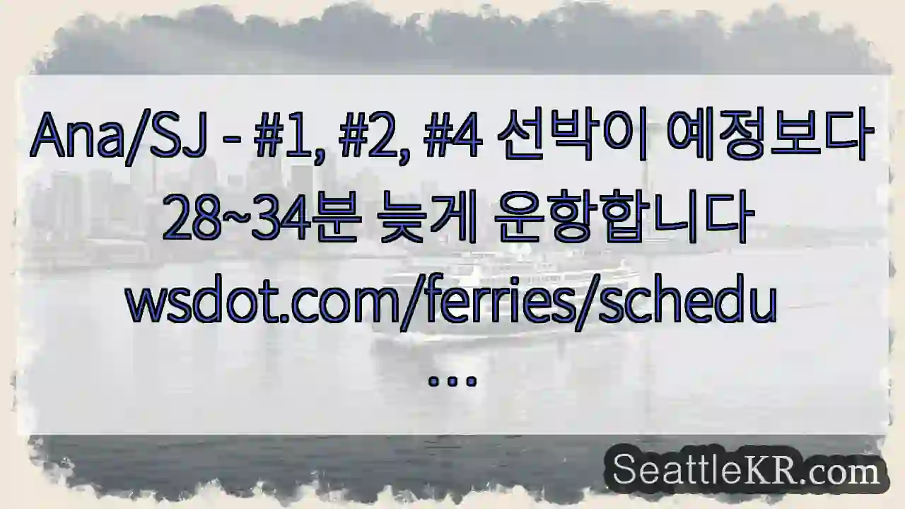 Ana/SJ - #1, #2, #4 선박이 예정보다 28~34분 늦게