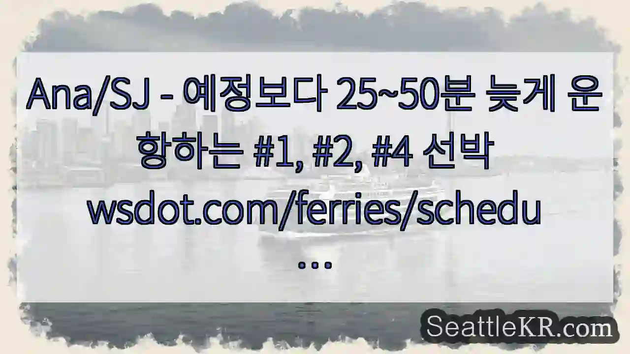Ana/SJ - 예정보다 25~50분 늦게 운항하는 #1, #2, #4