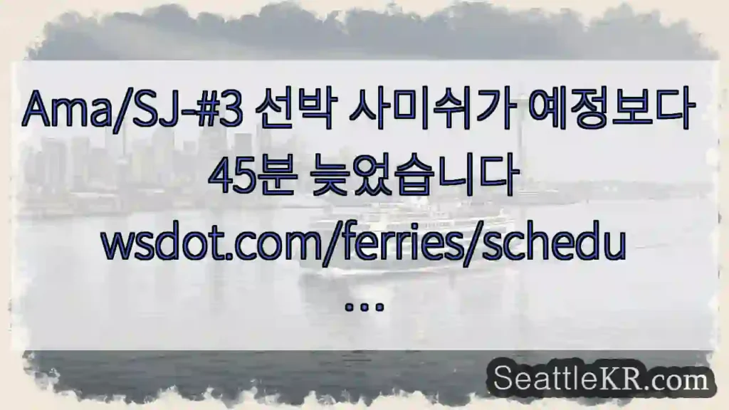 Ama/SJ-#3 선박 사미쉬가 예정보다 45분