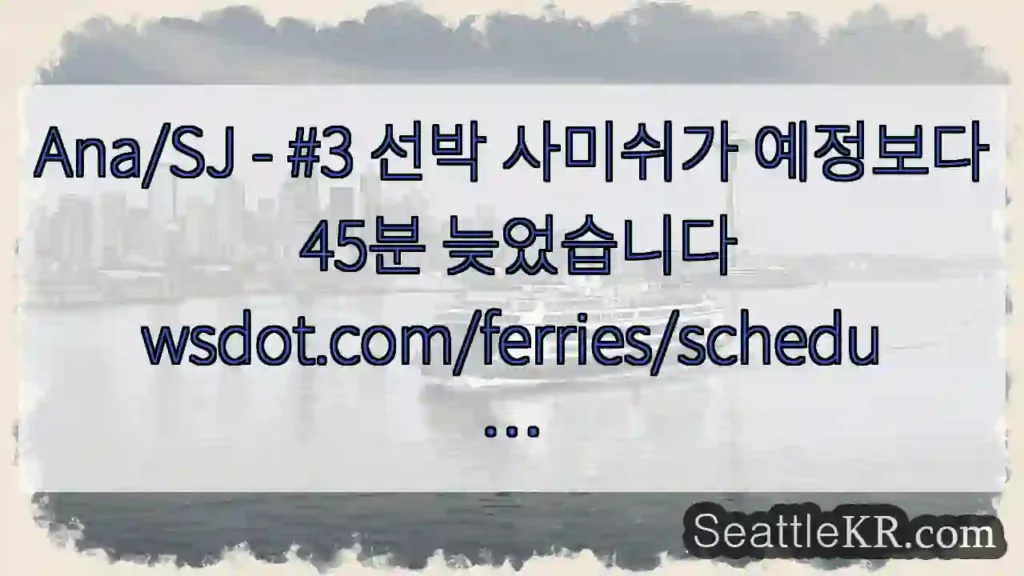 Ana/SJ - #3 선박 사미쉬가 예정보다 45분