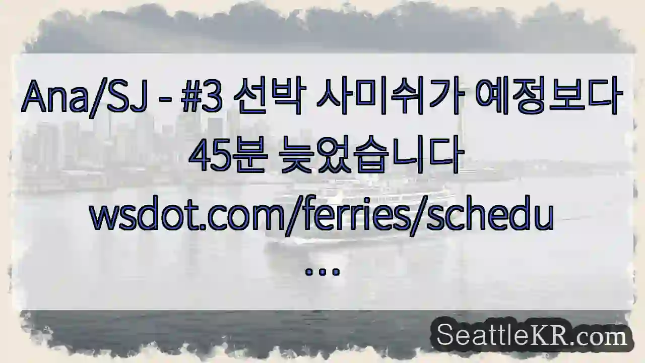 Ana/SJ - #3 선박 사미쉬가 예정보다 45분