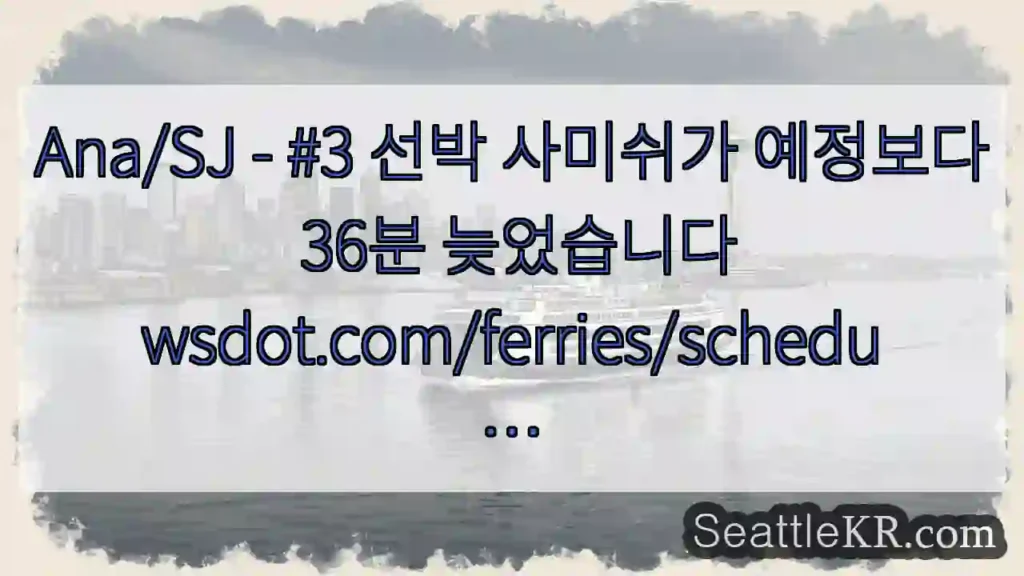 Ana/SJ - #3 선박 사미쉬가 예정보다 36분