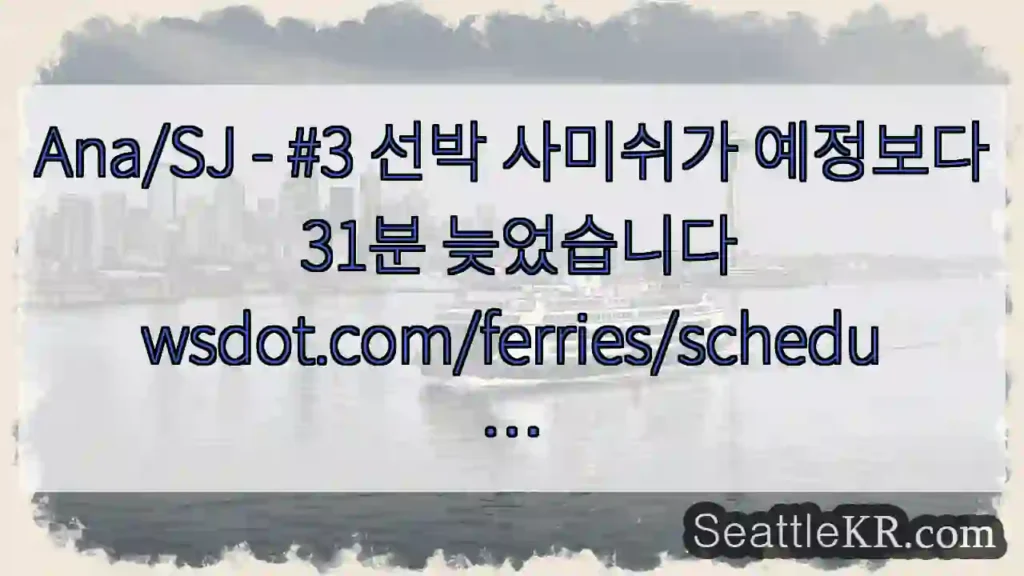 Ana/SJ - #3 선박 사미쉬가 예정보다 31분