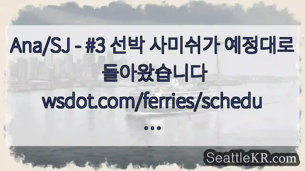 Ana/SJ - #3 선박 사미쉬가 예정대로