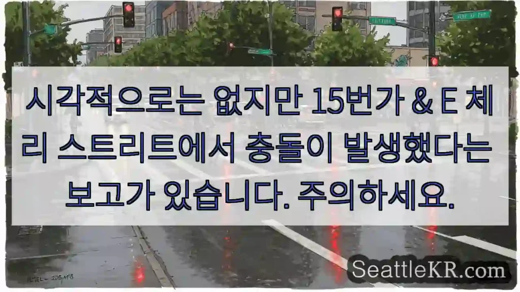 시각적으로는 없지만 15번가 & E 체리 스트리트에서 충돌이 발생했다는 보고가 있습니다.