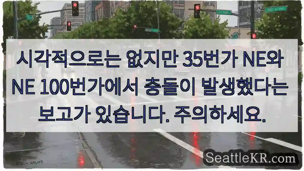 시각적으로는 없지만 35번가 NE와 NE 100번가에서 충돌이 발생했다는 보고가