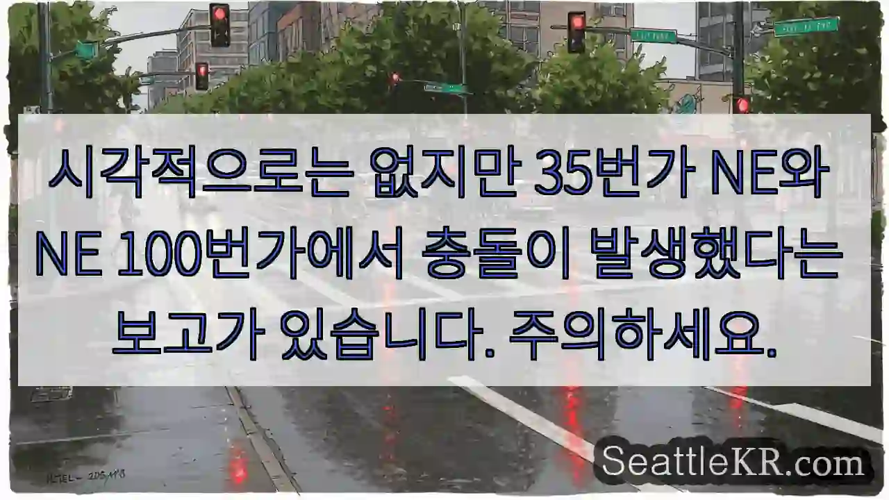 시각적으로는 없지만 35번가 NE와 NE 100번가에서 충돌이 발생했다는 보고가