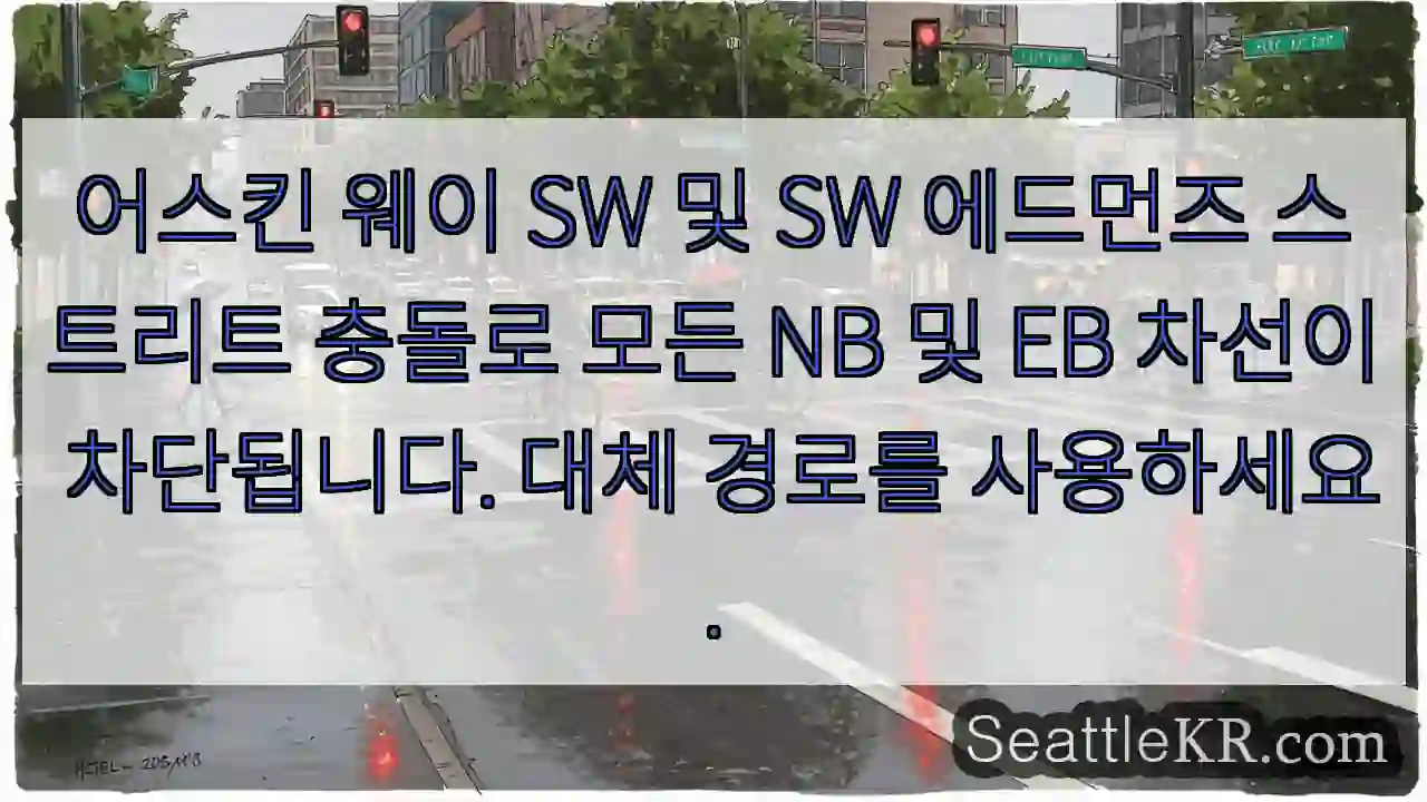 어스킨 웨이 SW 및 SW 에드먼즈 스트리트 충돌로 모든 NB 및 EB 차선이