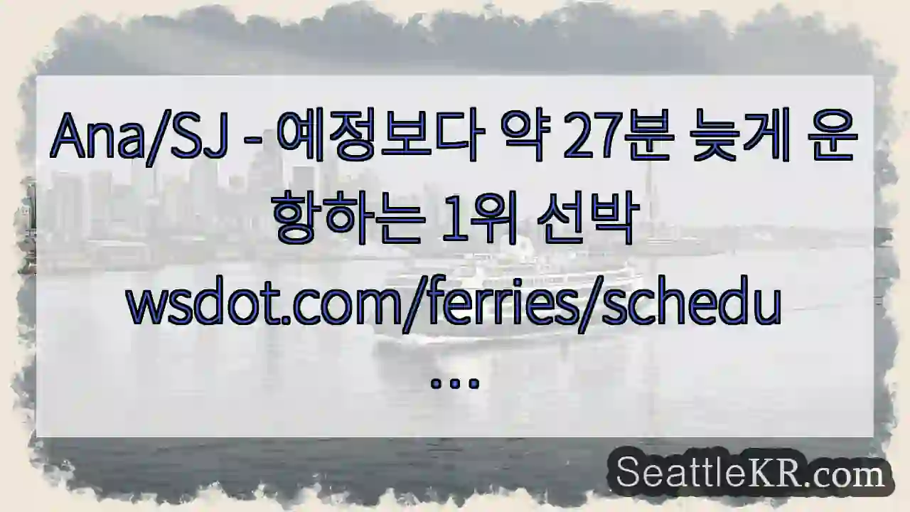 Ana/SJ - 예정보다 약 27분 늦게 운항하는 1위
