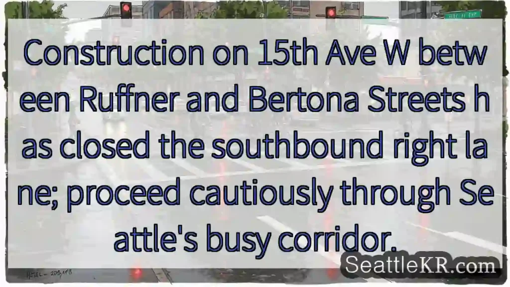 South lane closed on 15th Ave W; drive carefully.