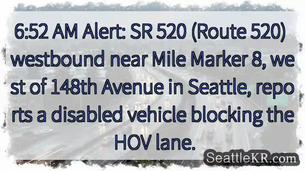 Disabled vehicle on SR 520 W near Mile 8.