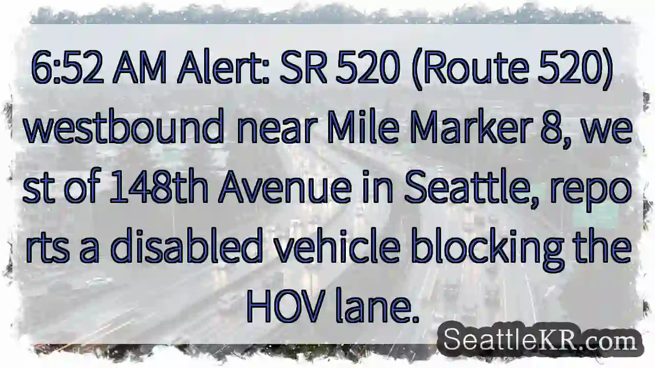 Disabled vehicle on SR 520 W near Mile 8.