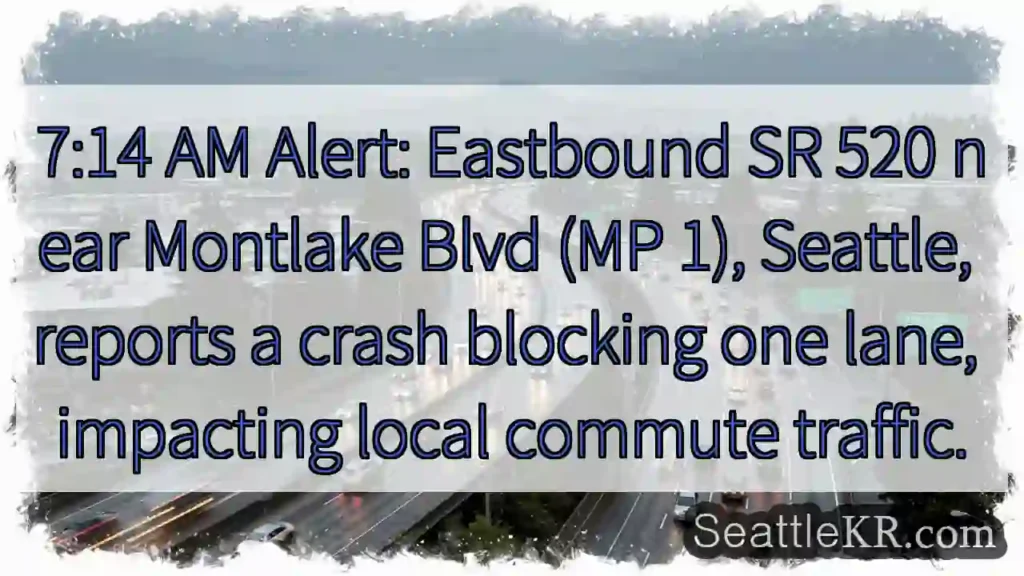Crash on SR 520 East - Lane Blocked