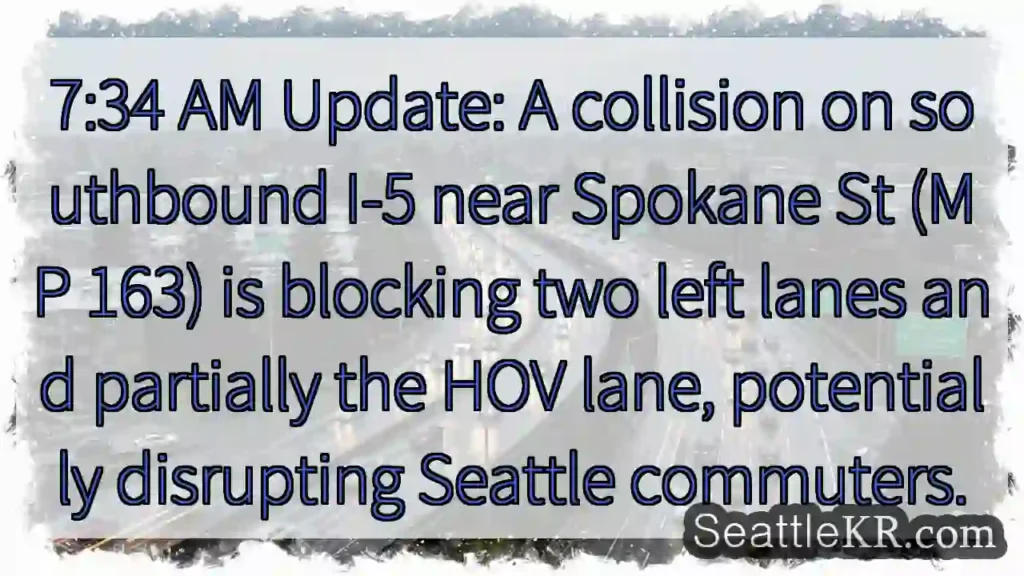 I-5 Collision Near Spokane St: Left Lanes Blocked