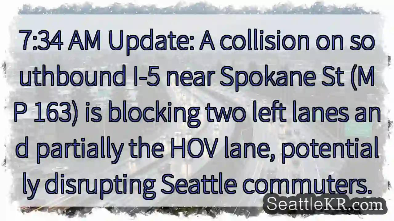 I-5 Collision Near Spokane St: Left Lanes Blocked