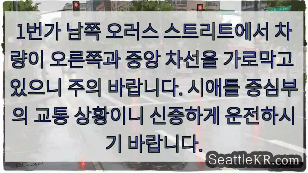 주의! 오러스 스트리트 차량 막힘