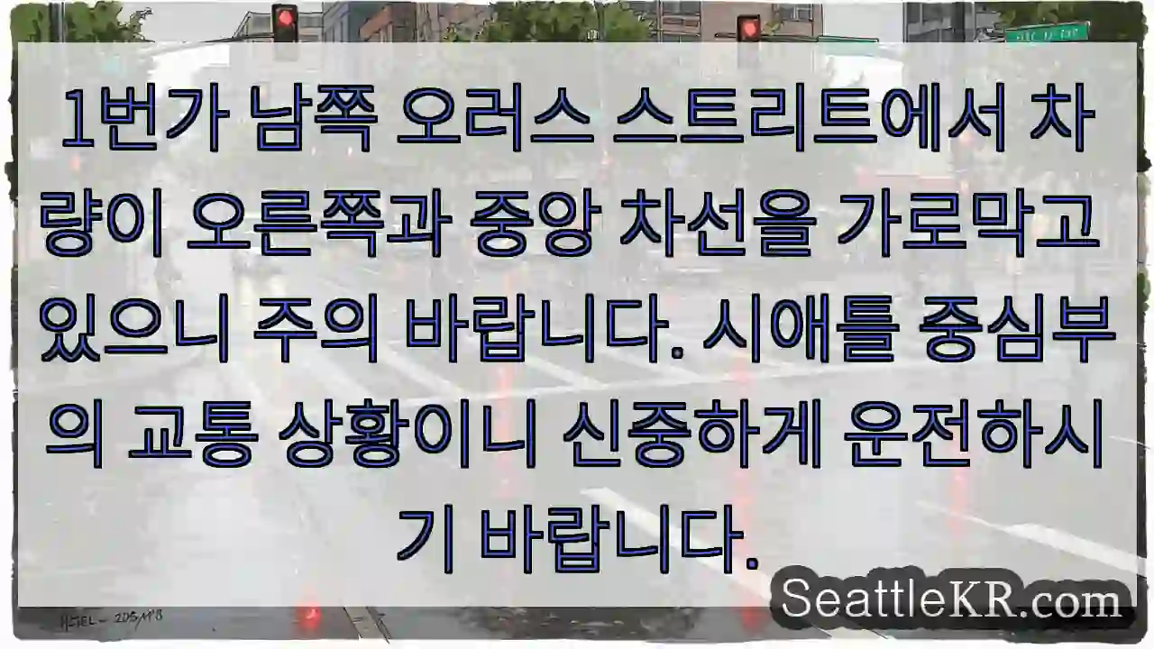 주의! 오러스 스트리트 차량 막힘