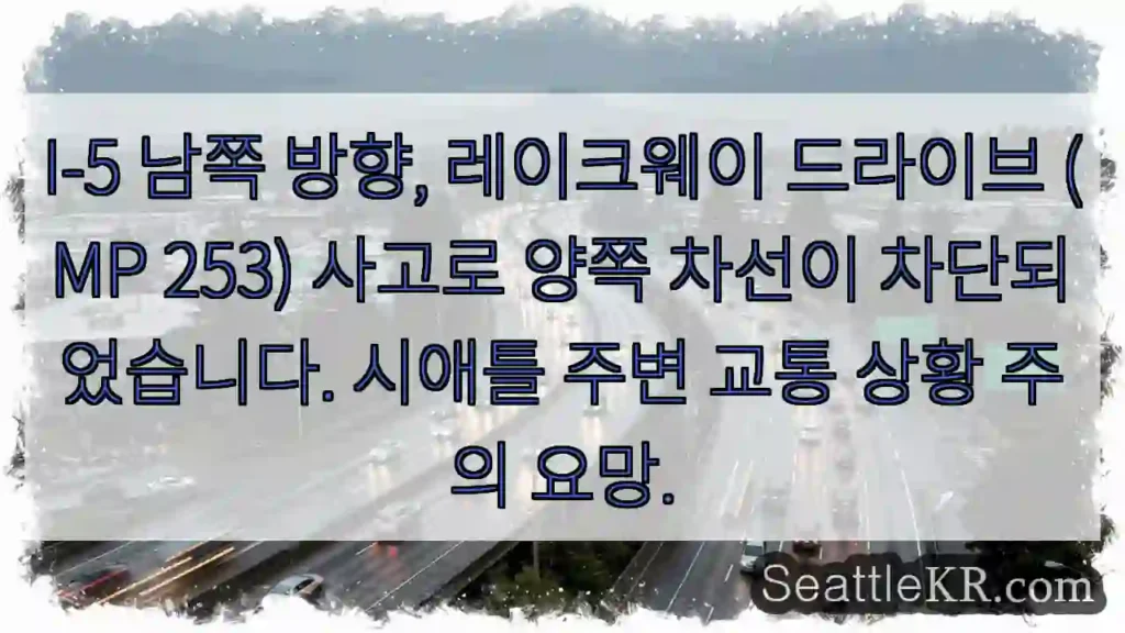 사고! 레이크웨이 드라이브 차단