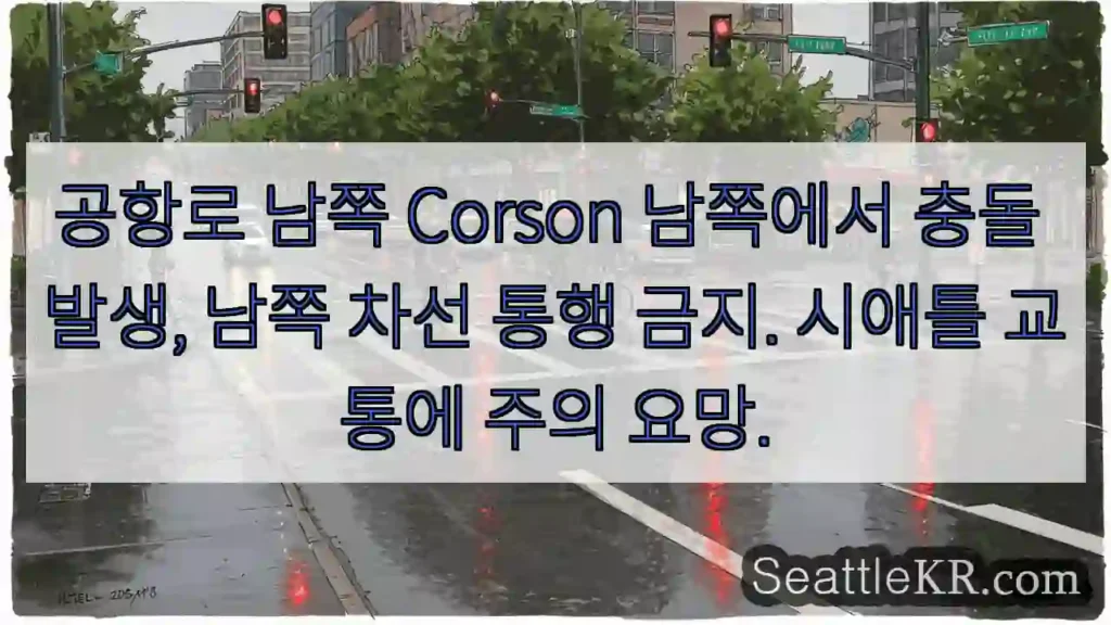 충돌! 남쪽 차선 통행 금지