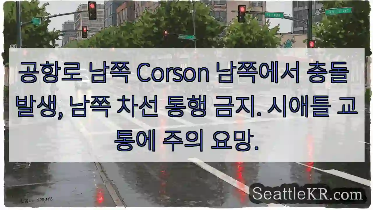 충돌! 남쪽 차선 통행 금지