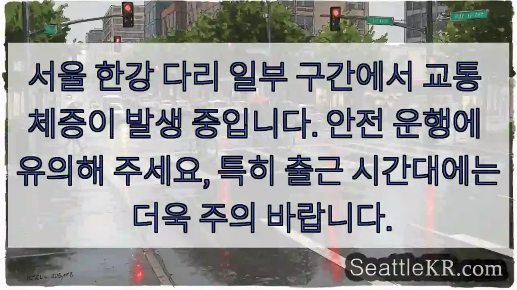 한강 다리 교통 체증 주의!