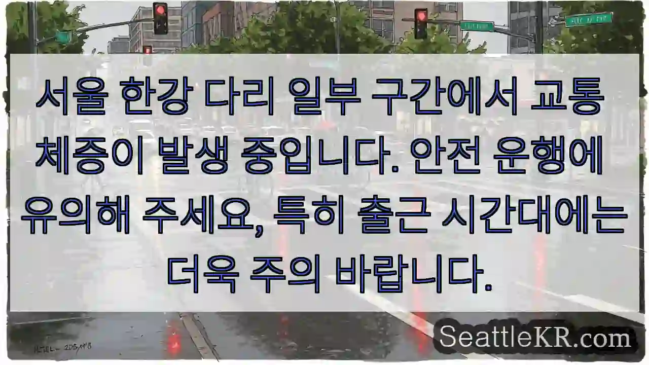 한강 다리 교통 체증 주의!