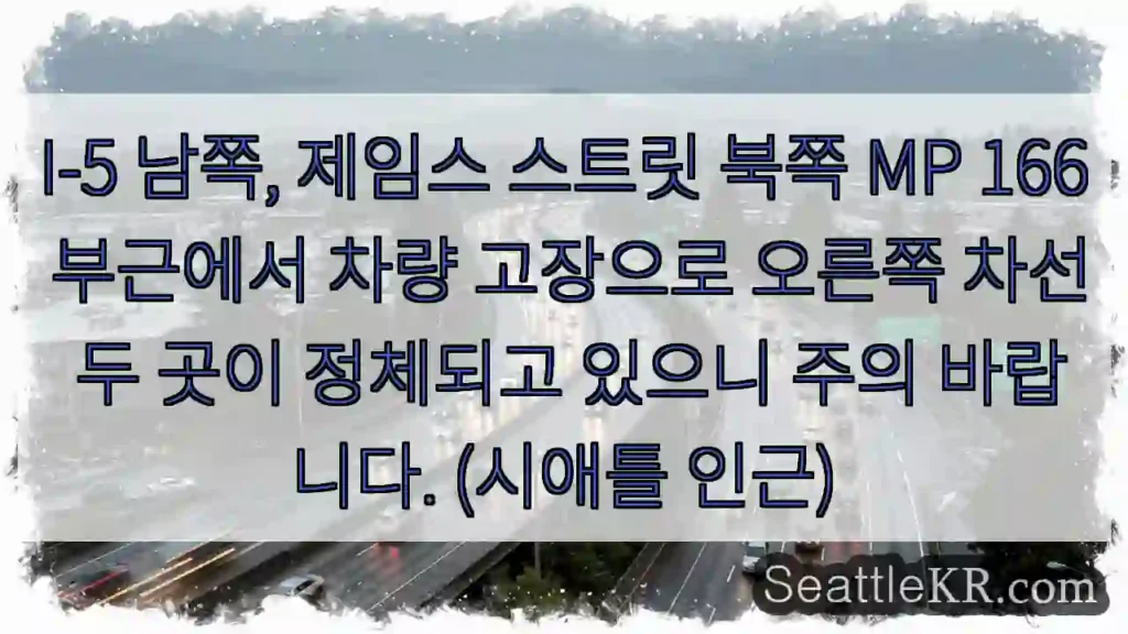 고장 차량! 오른쪽 차선 주의