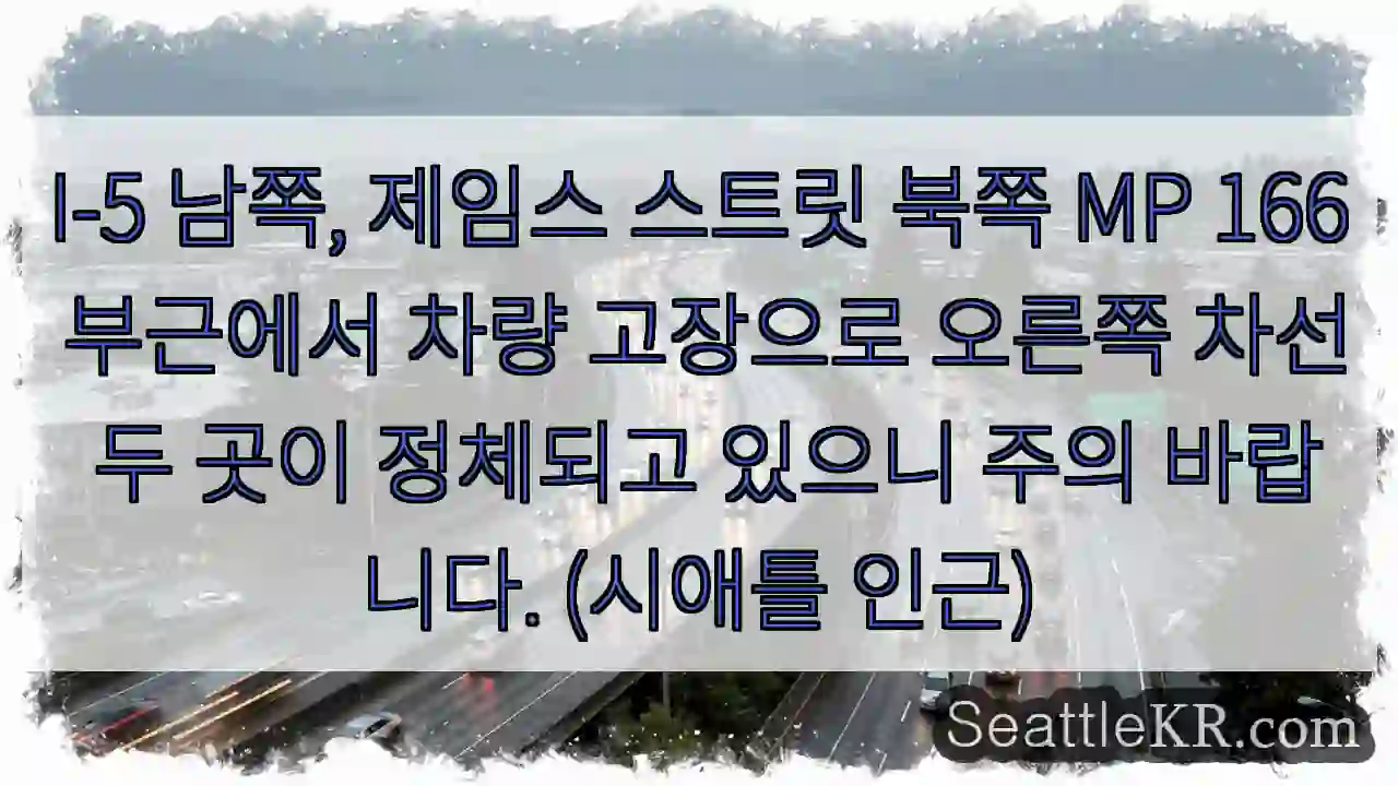 고장 차량! 오른쪽 차선 주의
