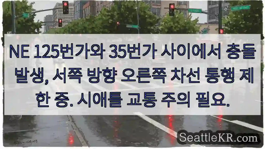충돌! 125 & 35번가 오른쪽 차선 통제