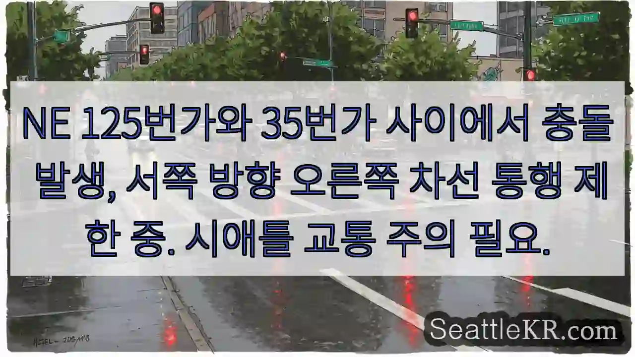 충돌! 125 & 35번가 오른쪽 차선 통제