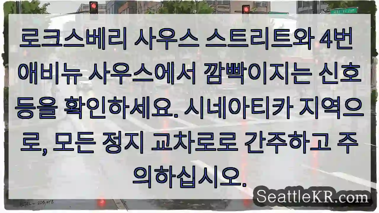 신호등 깜빡! 정지 교차로 주의