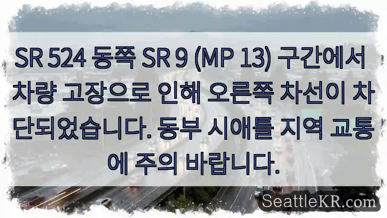 고장 차량, 오른쪽 차선 차단