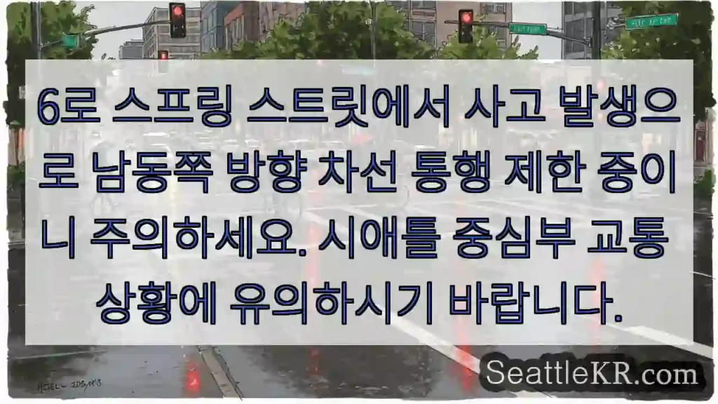 6로 사고! 통행 제한