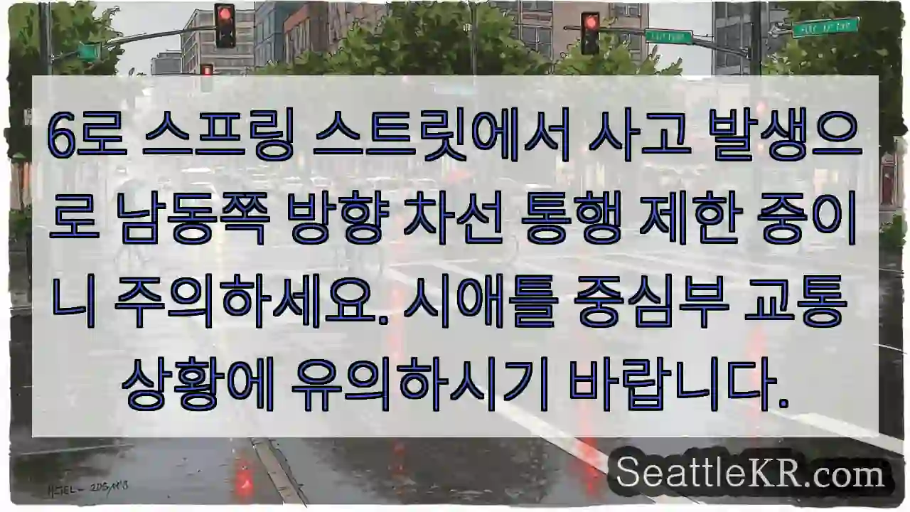 6로 사고! 통행 제한