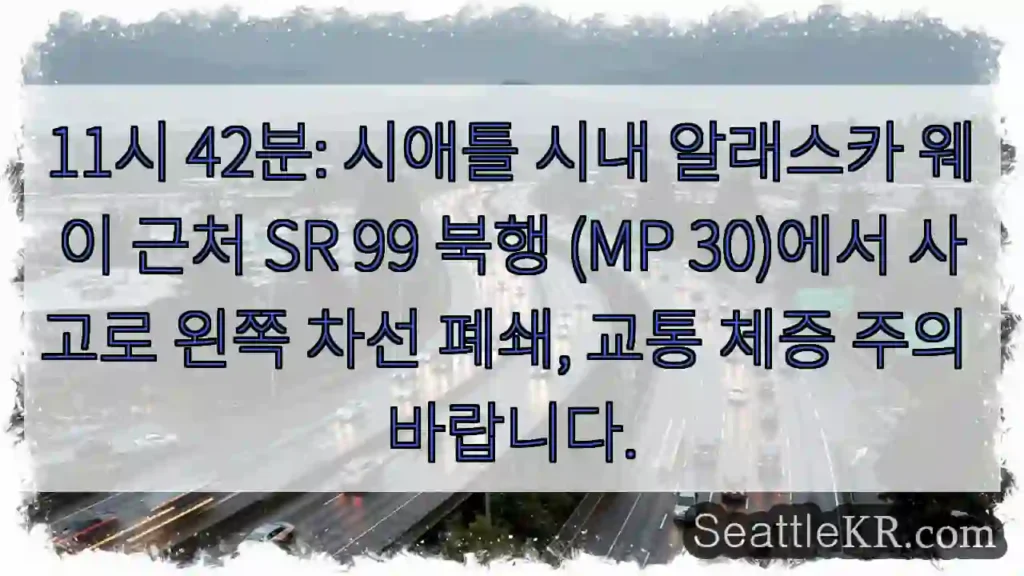 사고! 왼쪽 차선 폐쇄