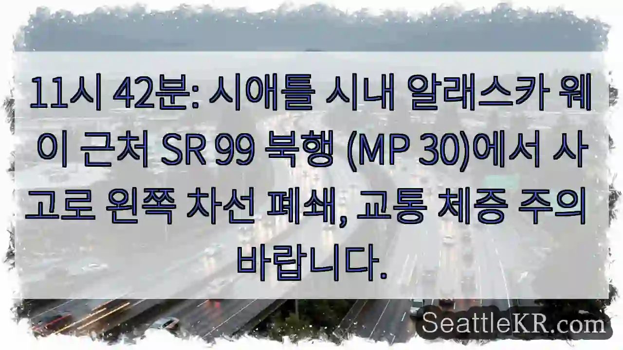 사고! 왼쪽 차선 폐쇄