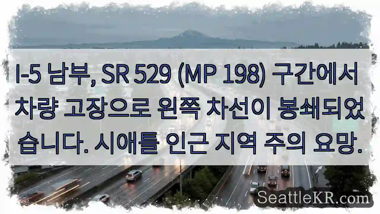 고장 차량, 1차선 봉쇄 주의!