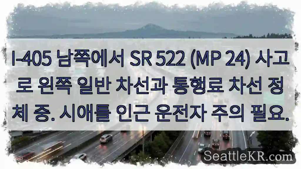 사고! 차선 정체 주의
