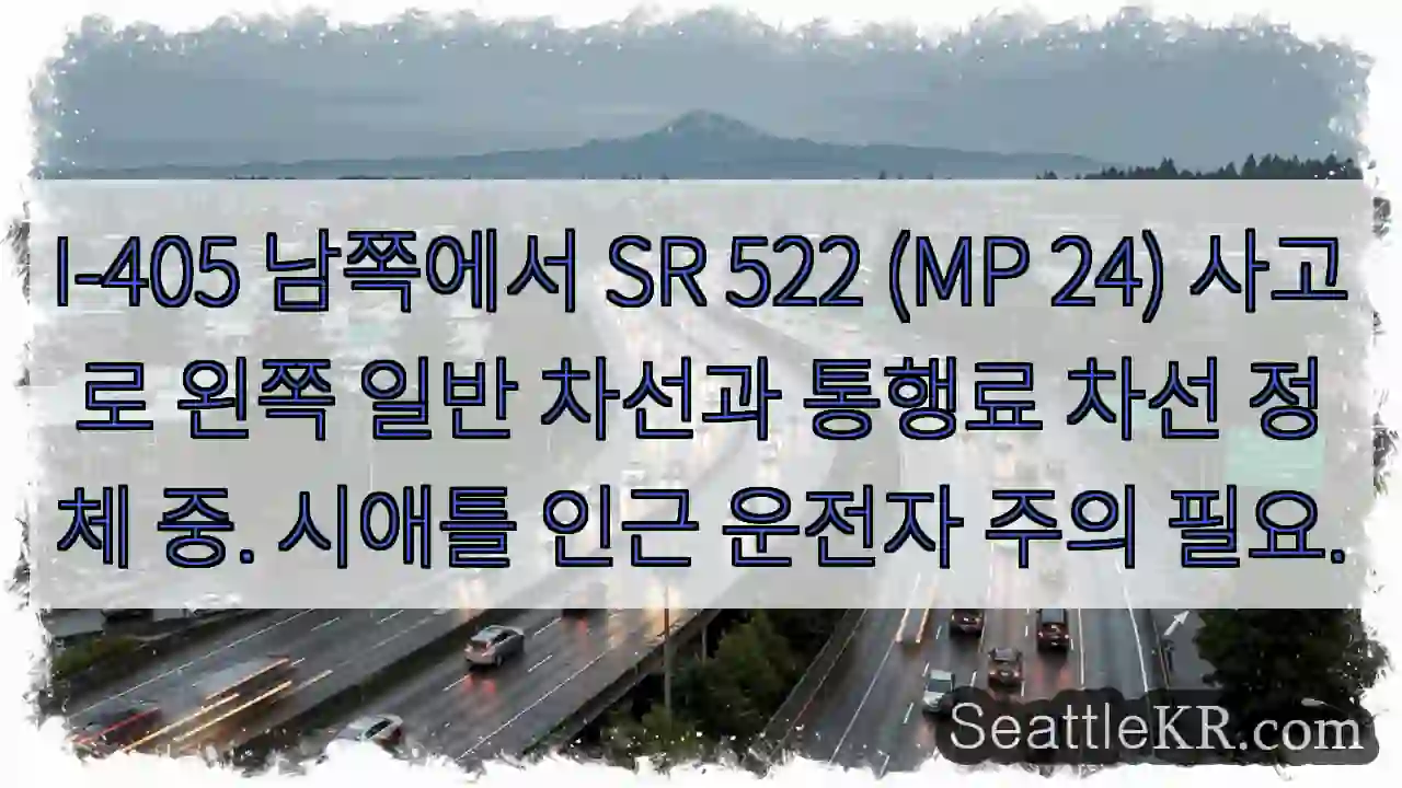 사고! 차선 정체 주의
