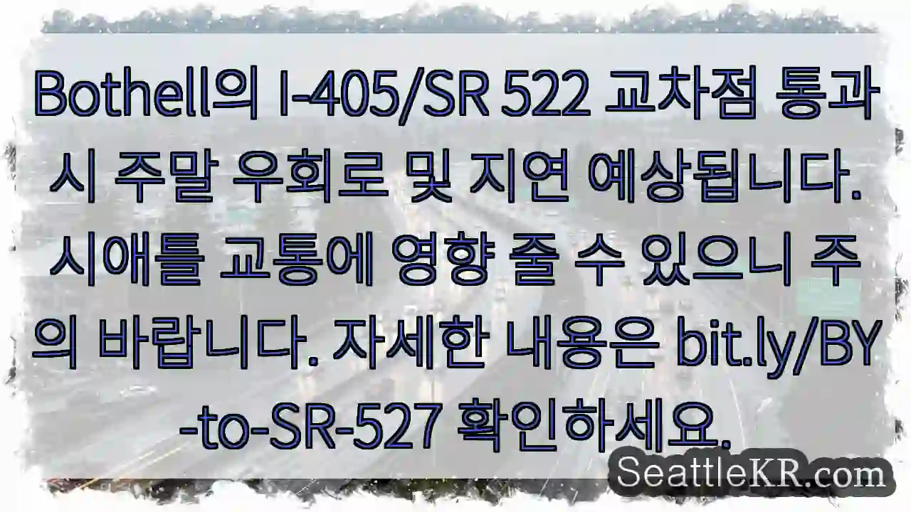 주간 우회로 예상! 주의필요