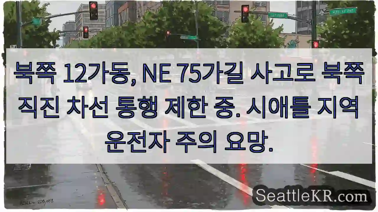 북쪽 12가동 차선 제한!