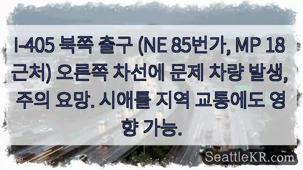 차량 고장 주의! 오른쪽 차선