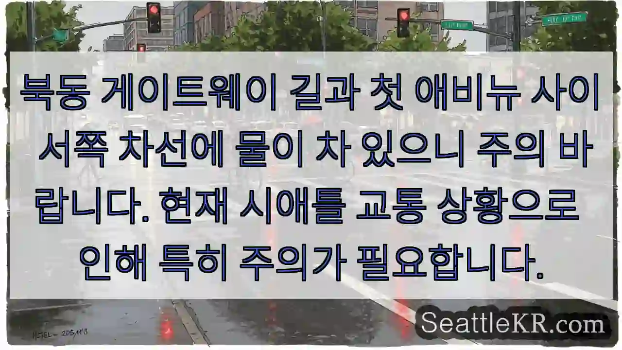 주의: 서쪽 차선 침수!