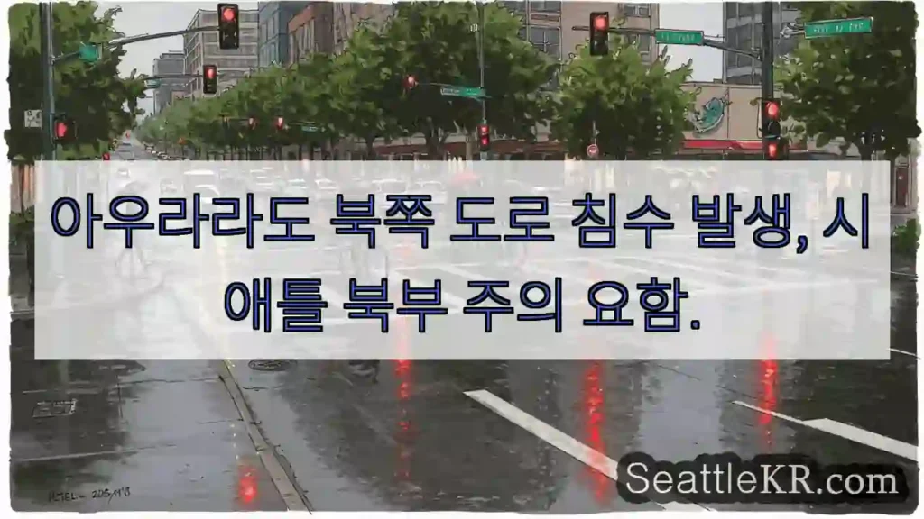 북쪽 도로 침수 주의!