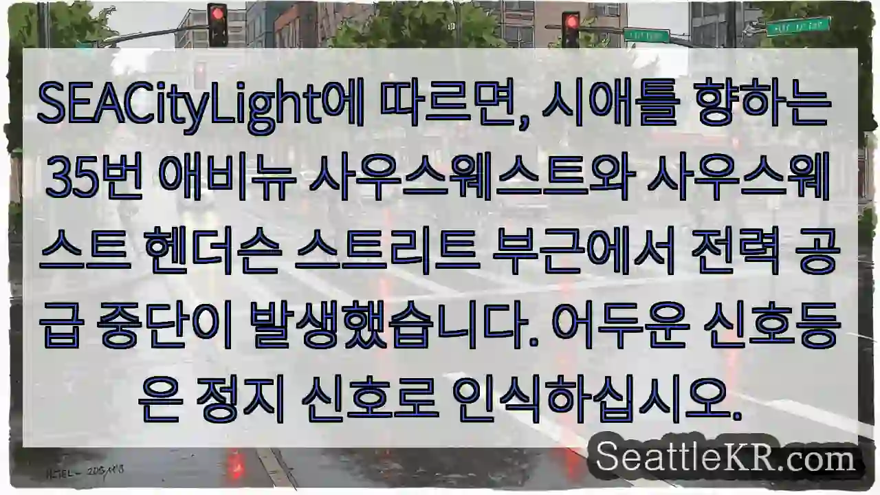 전등 나갔다! 정지 신호 주의