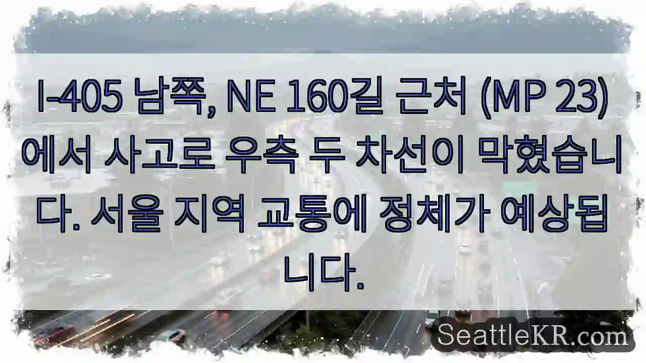 사고! 160길 우측 차선 정체