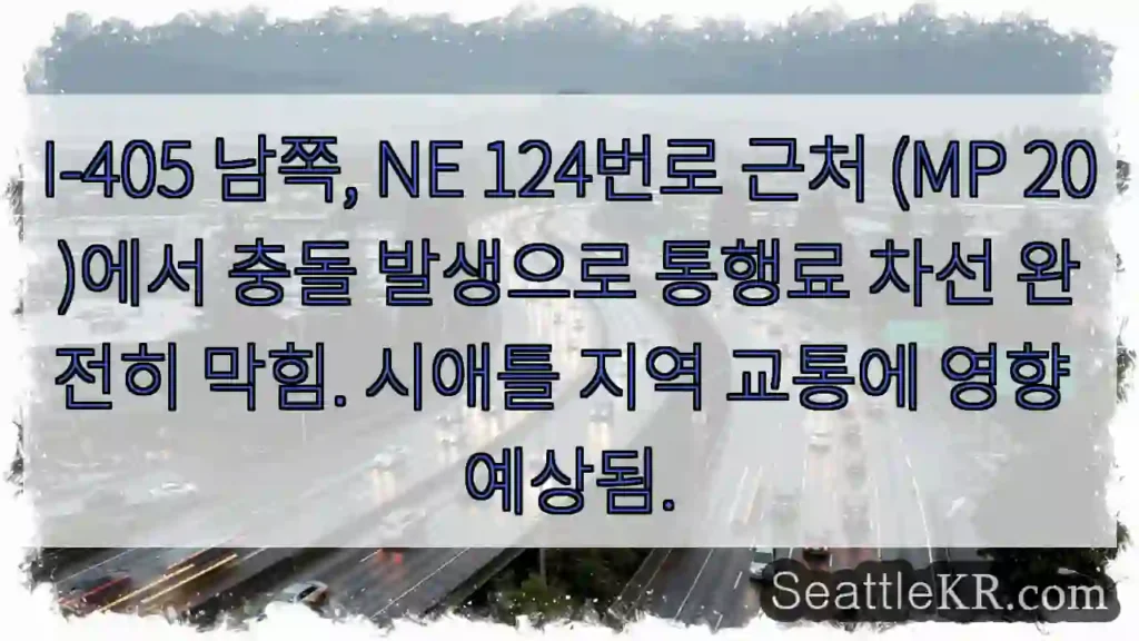 충돌! 124번로 통행료 차선 막힘