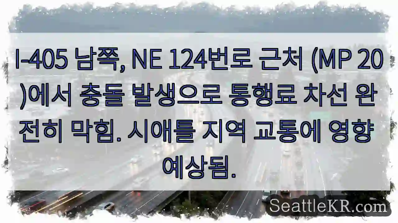 충돌! 124번로 통행료 차선 막힘