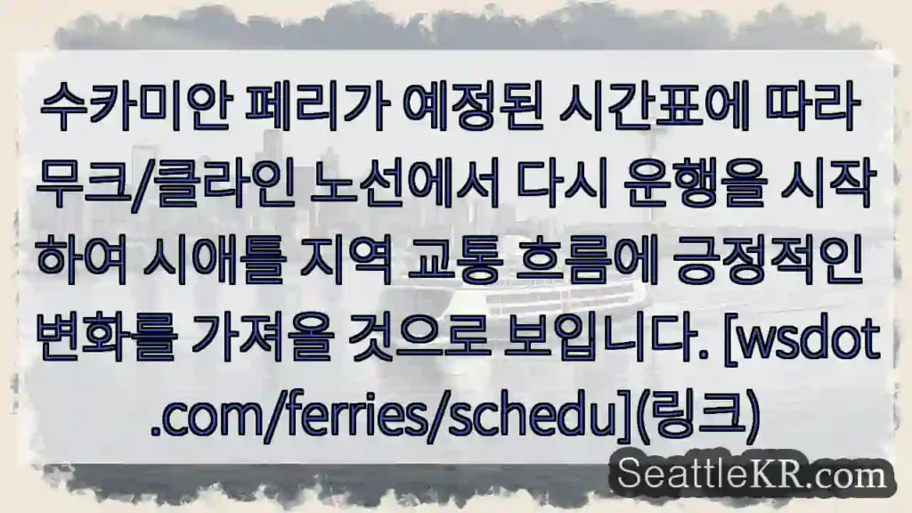 페리 운행 재개!