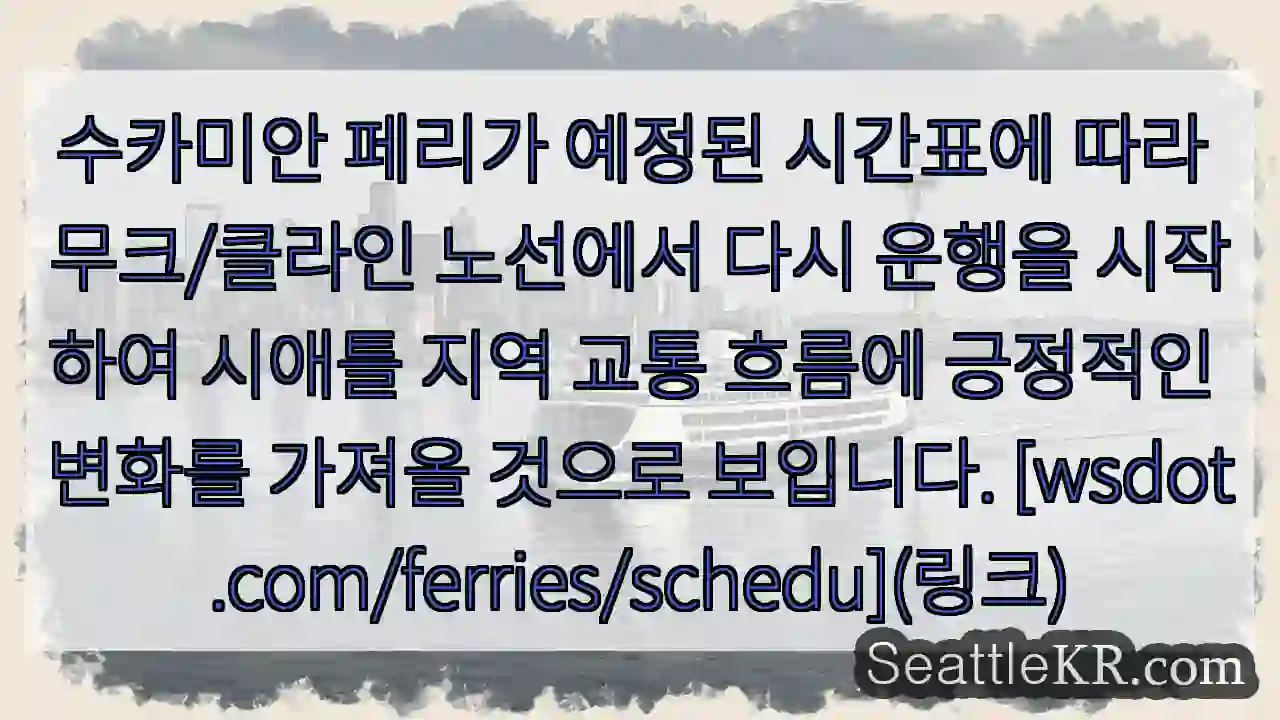 페리 운행 재개!